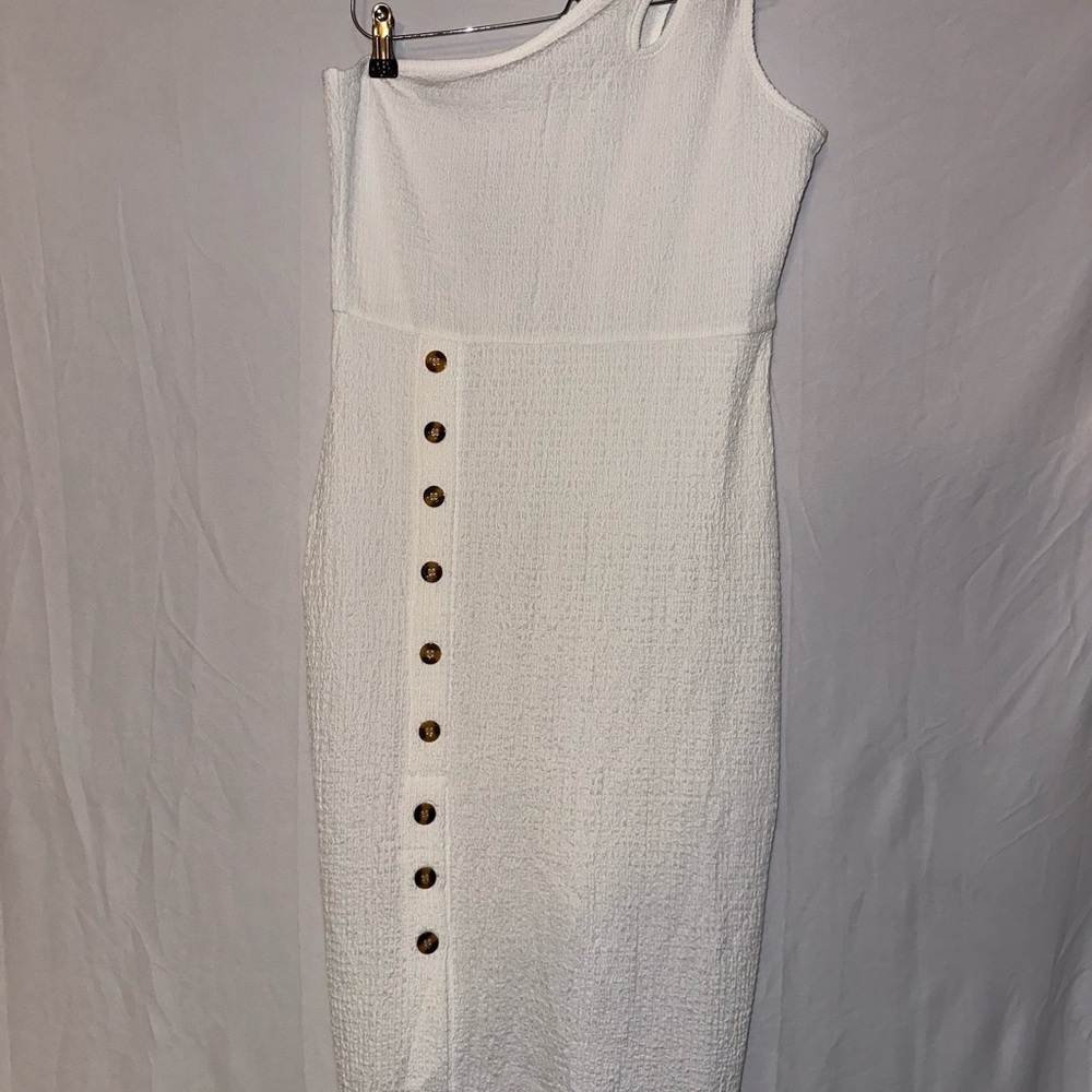 Kojooin White One Shoulder Dress